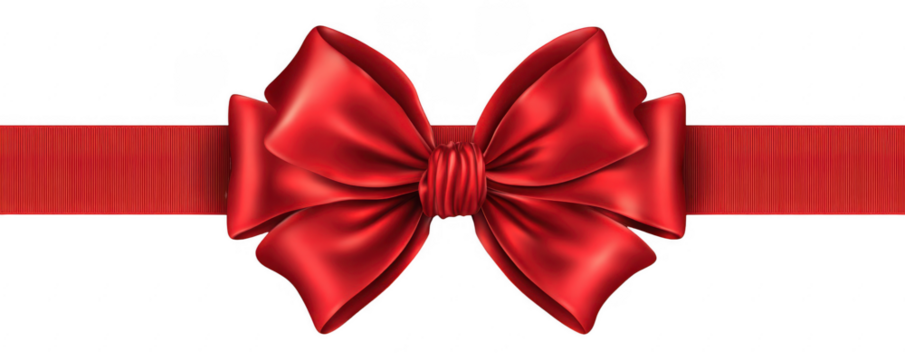 Red satin ribbon bow on black background (3)