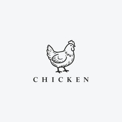 Fototapeta premium Chicken logo vector icon illustration style