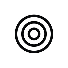 Black Target Design Simple Circular concentric rings on white background