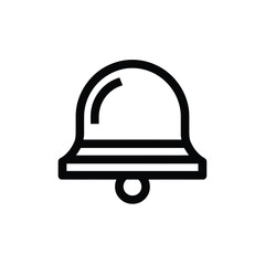 Fototapeta premium Bold Black Outline Depiction of a Classic Bell Icon with Clear White Background