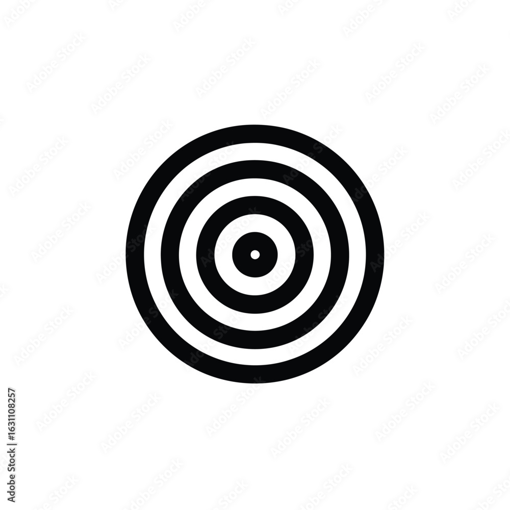 Poster concentric circles abstract circular pattern, black and white shape