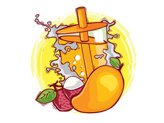 vector illustration of a heart with a bone