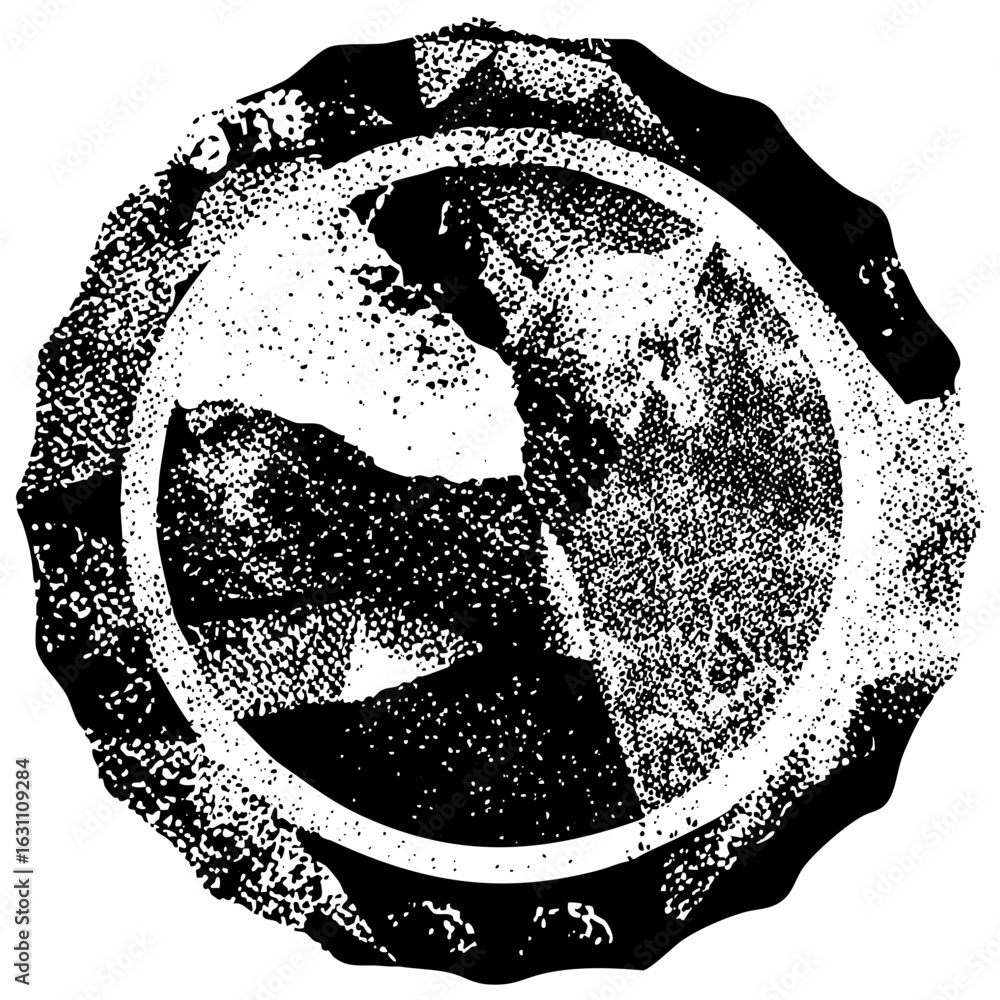 Poster vector abstract globe within a circular frame.