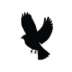 Flying Bird Silhouette Vector – Freedom and Nature Icon