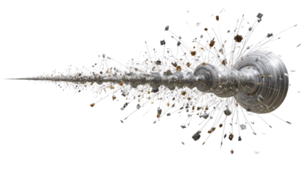 Futuristic Energy Blast: A vibrant and dynamic digital artwork depicts an abstract energy blast radiating outwards from a central point, showcasing futuristic power and technological advancement.