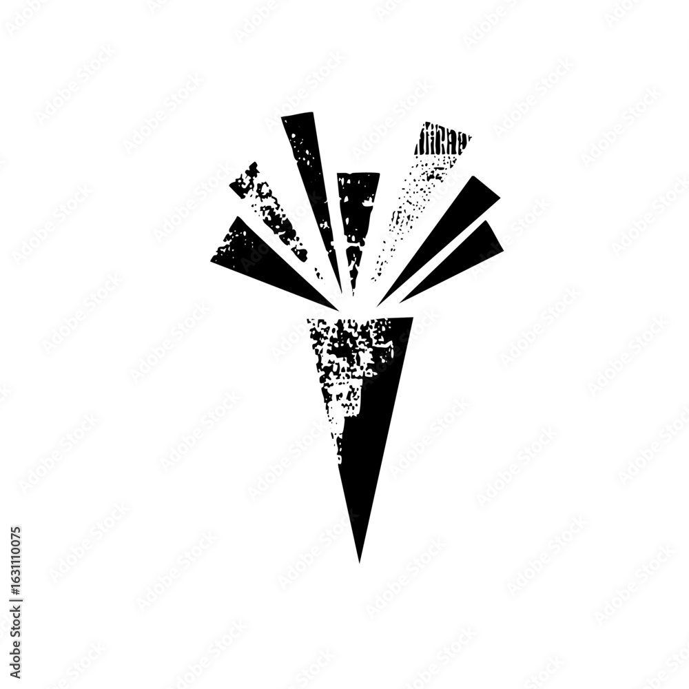 Poster vector abstract burst with fragmented arrow .