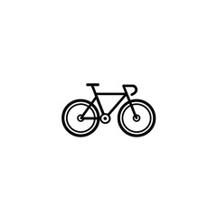 Fototapeta premium Minimalist Black and White Bicycle Outline Icon for Design or Illustration Use