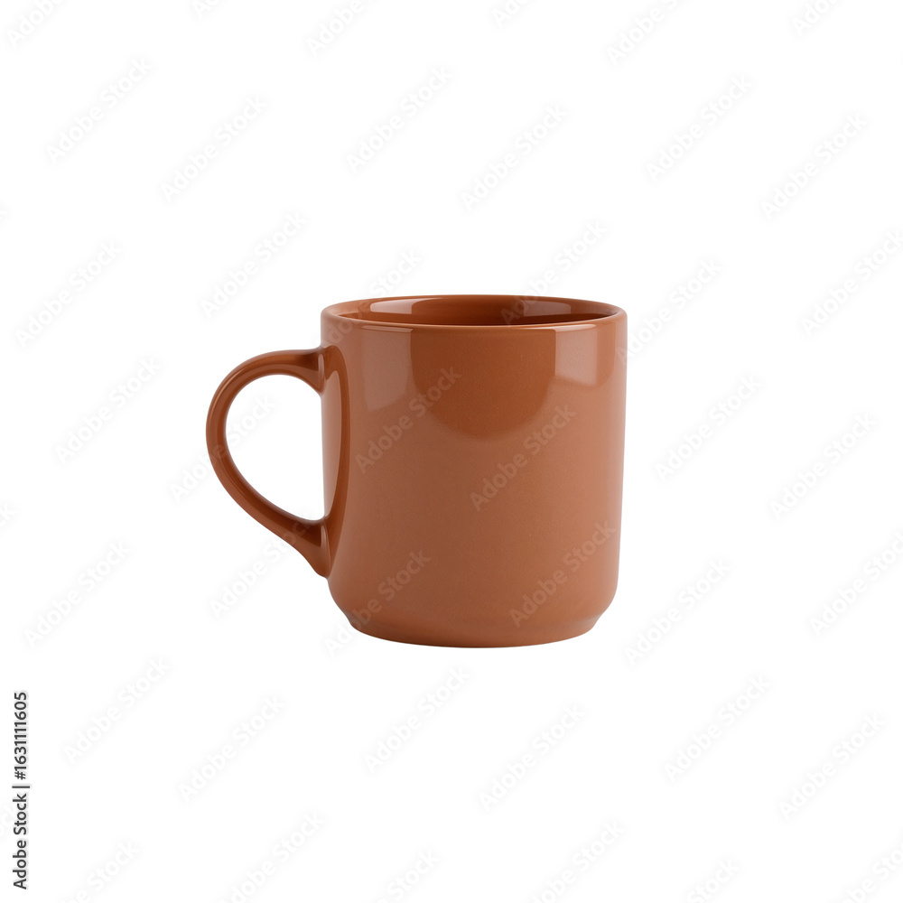 Poster earthenware coffee cup capturing minimalist design principles against a plain setting displaying