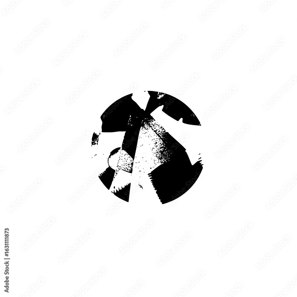 Aufkleber vector abstract fractured circle with dynamic shapes.