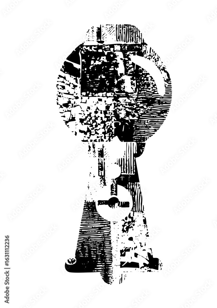 Aufkleber vector abstract keyhole with textured vector .