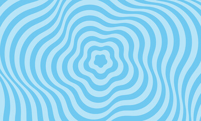 Abstract Blue Wavy Lines Background. Fluid Optical Art Pattern. Pop Art Background