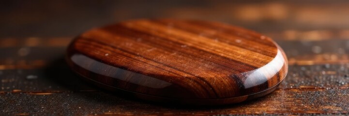 Deep brown rosewood cap, polished, ready for work , seamless, crafting, craft supplies