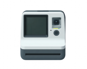 Square instant camera, light gray and dark gray