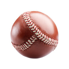 Close-up of a round, leather baseball