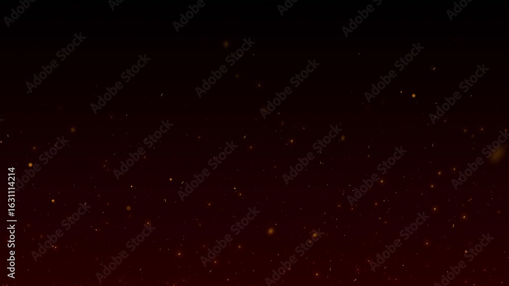 Poster shimmering golden particles rising over glowing red background create elegant visual motion. footage
