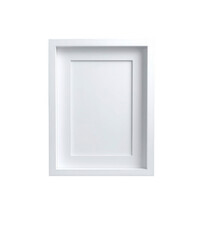 Empty white picture frame
