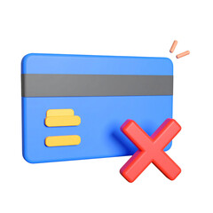 Obraz premium Credit card with red X symbol for declined payments.