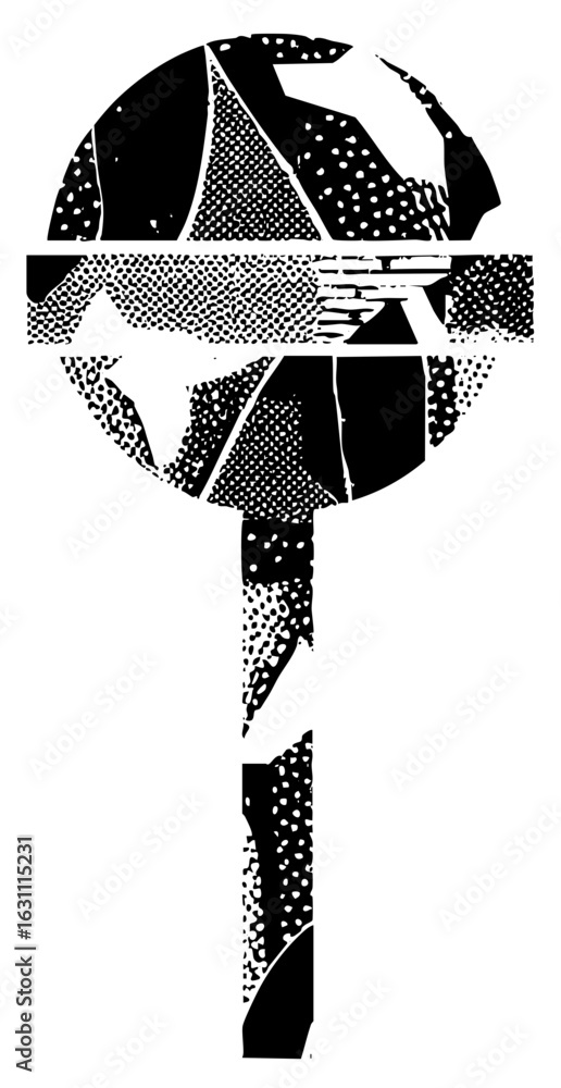 Poster vector abstract figure with geometric shapes and dotted .