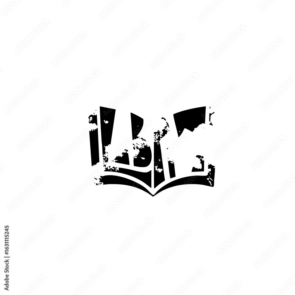 Poster vector abstract book with distressed texture.