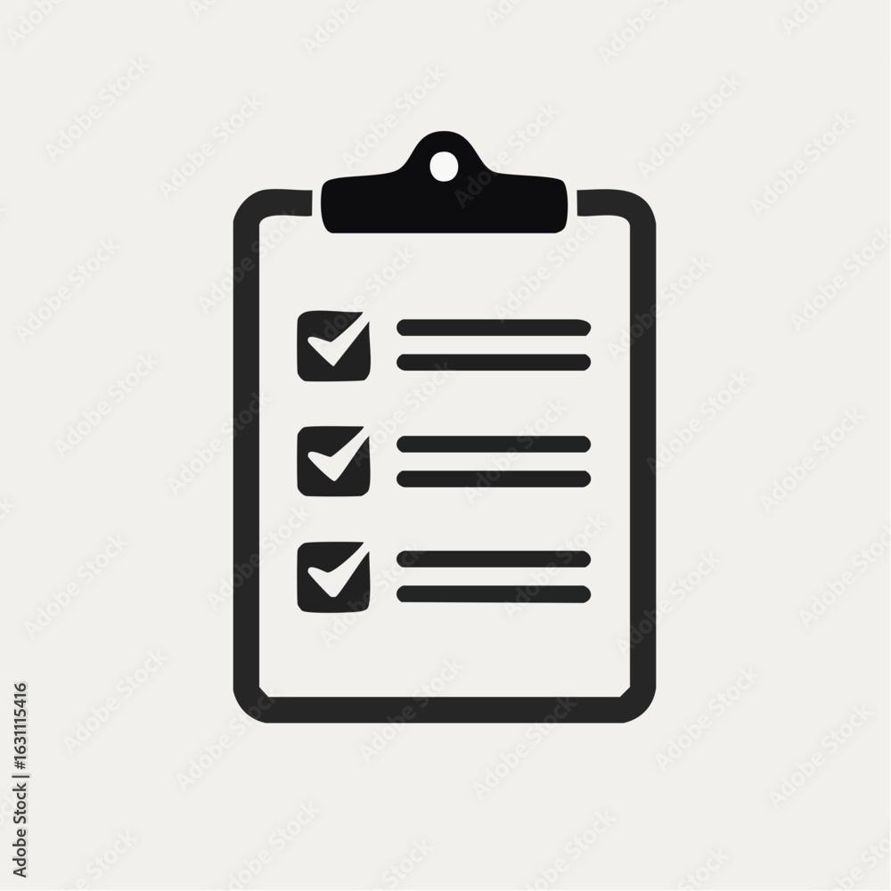 Poster checklist clipboard icon showing completed tasks.
