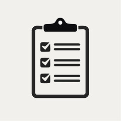 Checklist clipboard icon showing completed tasks.