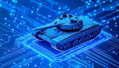 Cyber Tank on Circuit Board.