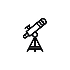Telescope Line Art on Tripod, Detailed Astronomy Instrument, Background
