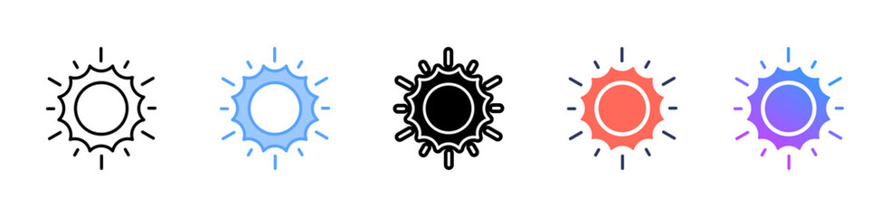Sun icon sheet multiple style collection