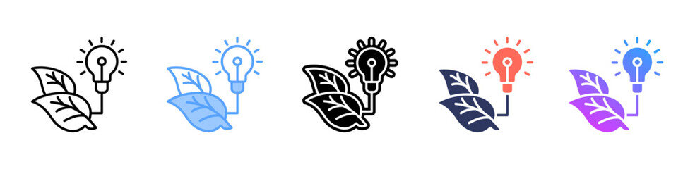 Sustainable Energy icon sheet multiple style collection