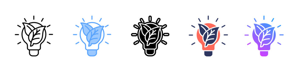 Eco Bulbs icon sheet multiple style collection