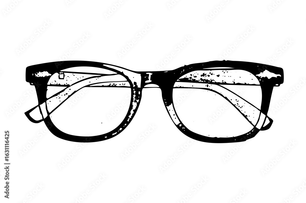 Poster vector black framed spectacles with a textured effect.