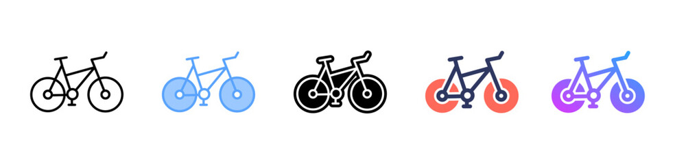 Fototapeta premium Bicycle icon sheet multiple style collection