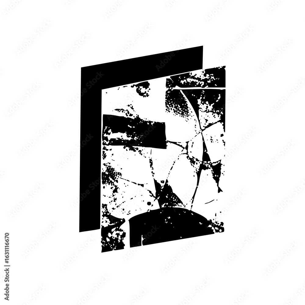Poster vector abstract geometric shapes create a fragmented portrait.