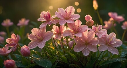 Fototapeta premium Pink Petals Glowing in Sunlight