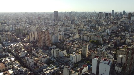 Buenos aires skyline showing urban sprawl in argentina