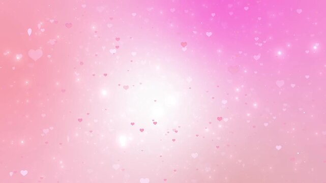 Romantic Pink Pink Background hearts and sparkles Particles floating glowing hearts radiating romantic mood for wedding videos, Valentine's content, romantic messages, love Glitter Love Animation.