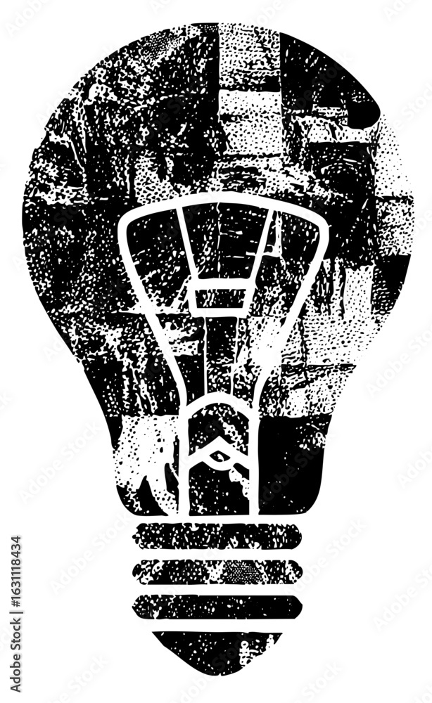Poster vector intricate lightbulb with abstract internal .