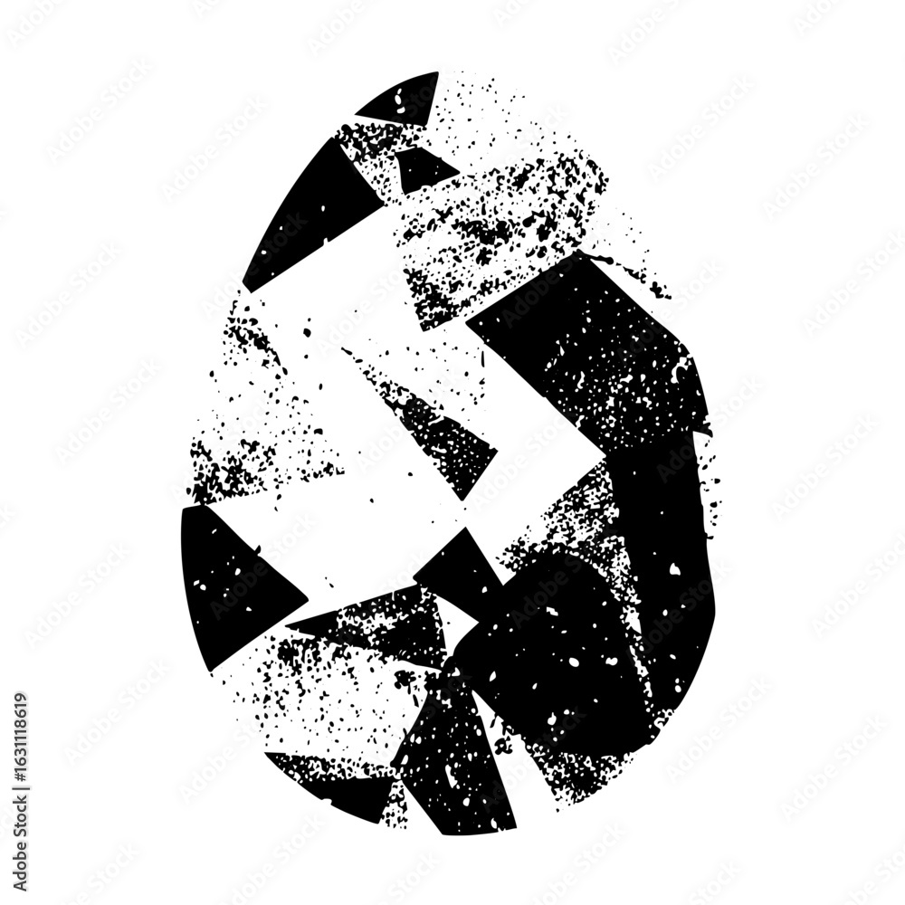 Aufkleber vector abstract geometric emblem features a fragmented distressed cross shape.