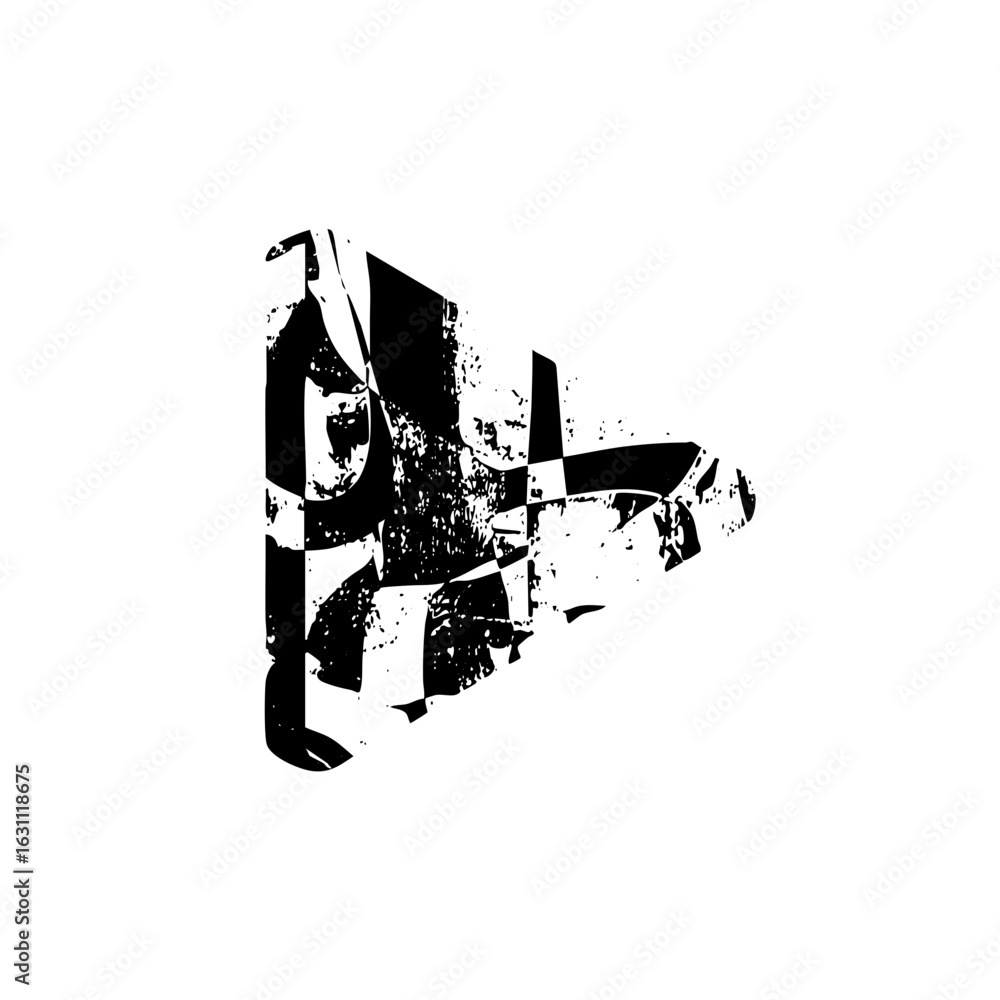 Poster vector abstract black element with fragmented shapes.