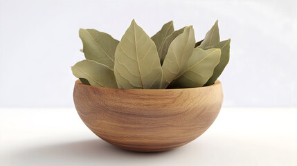fresh herbs in a wooden bowl