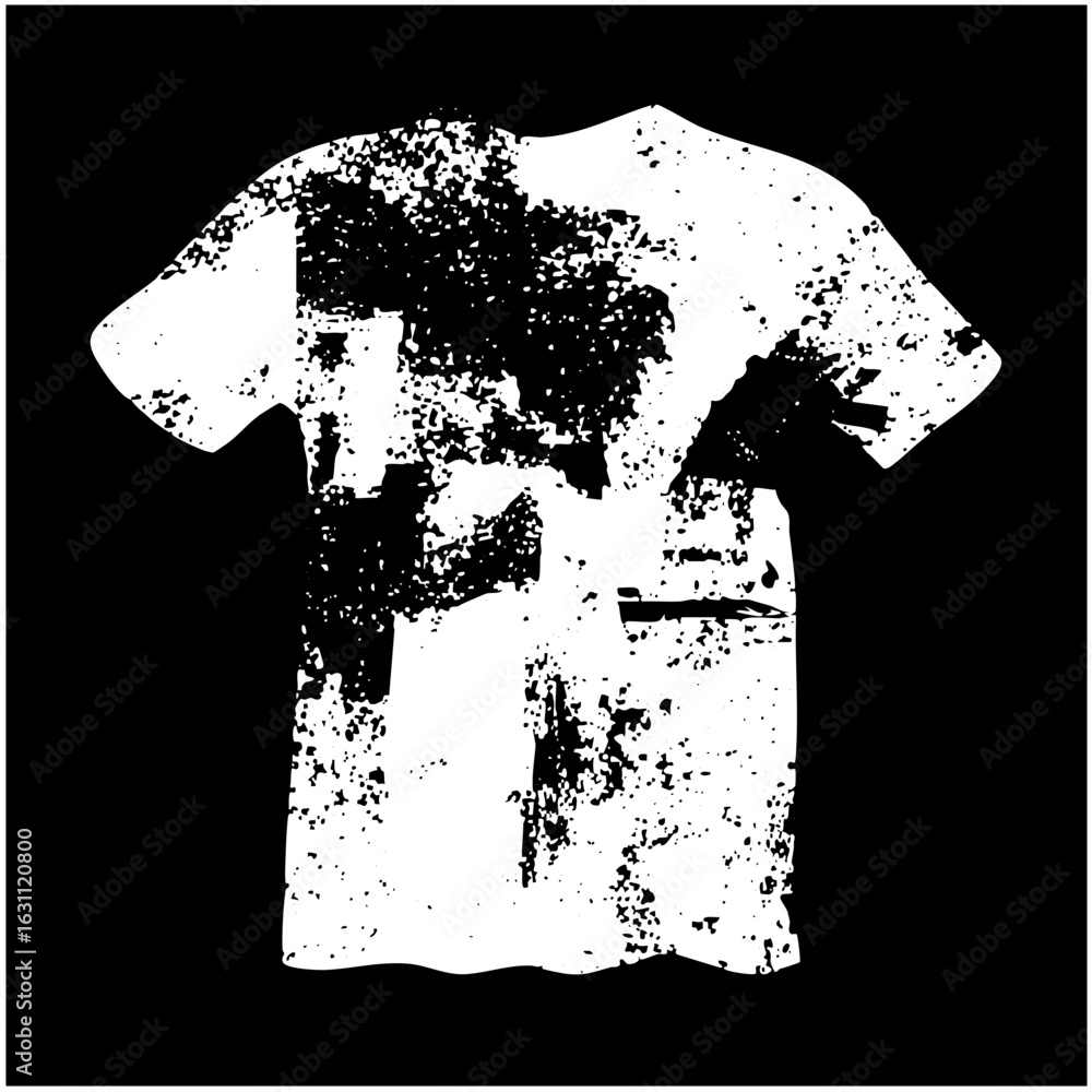 Poster vector distressed tee with splattered texture.