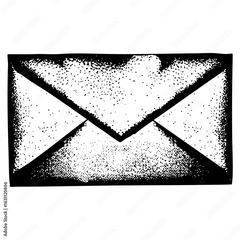 Poster vector minimalist envelope with open flap .
