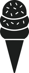 Ice Cream Cone Silhouette – Minimal Dessert Vector Illustration