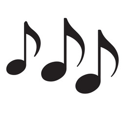 Music icon, sound, audio, entertainment, melody, song, rhythm, notes, clef, media player, streaming, isolated vector symbol, graphic design element