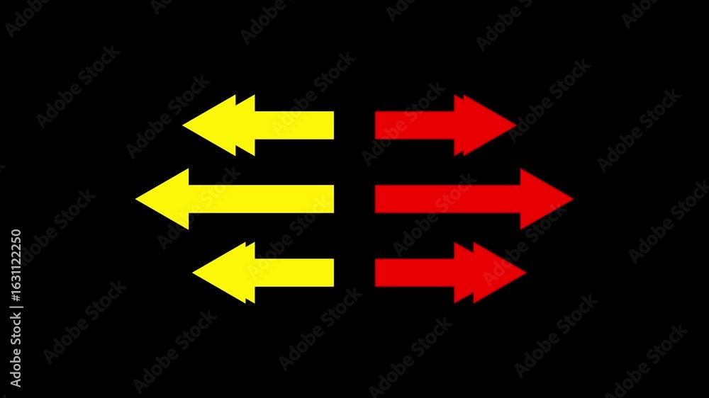 Poster left and right arrow icon animation. left, right directional arrow motion. left-directional arrow vi