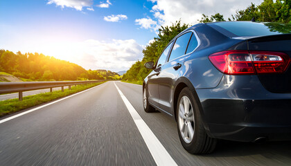 Car Driving Scenic Highway Road Trip.