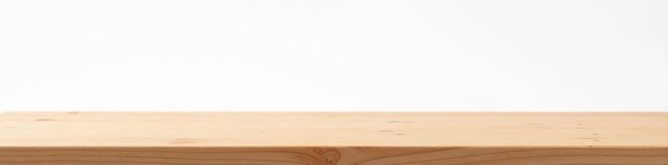 Single smooth wooden board against pure white backdrop , wood, simple