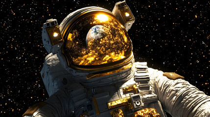 spaceship and astronaut