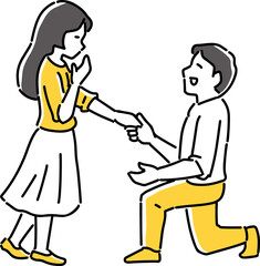 男性に申し込まれる女性