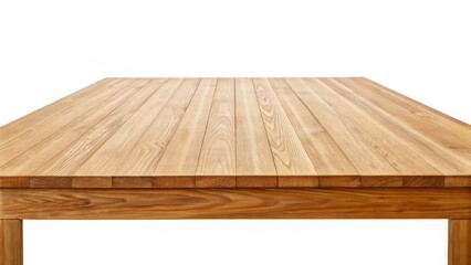Light Brown Wooden Tabletop Isolated on White Background